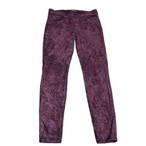 7 For All Mankind Wine Colored Corduroy Tapered Leg Dress Pants Size 30
